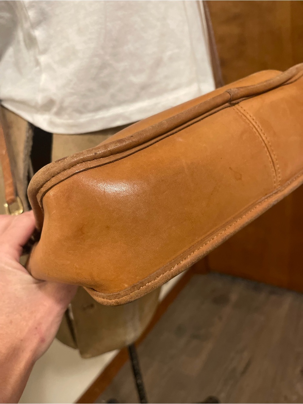 Vintage Coach Tan Leather Companion Bag 70’s Made in NYC - Picture 9 of 16